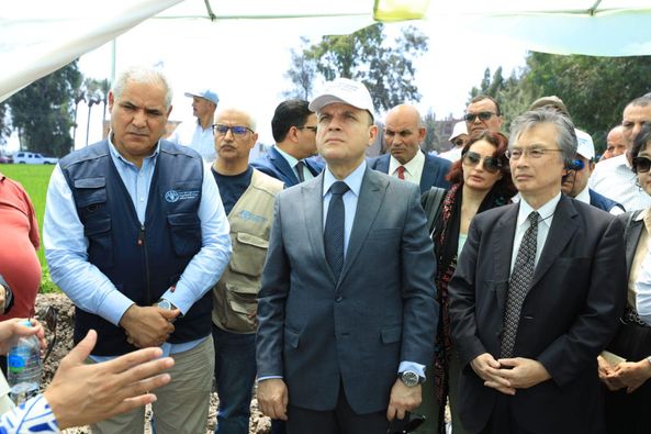 محافظ كفرالشيخ والسفير الياباني يتفقدان موقع مشروع الصوب الزراعية بقرية بوريد بسيدي سالم  