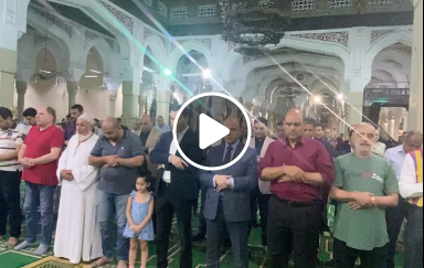 اللواء دكتور علاء عبدالمعطي، محافظ كفرالشيخ، يؤدي صلاة العشاء بالمسجد الإبراهيمي بدسوق  